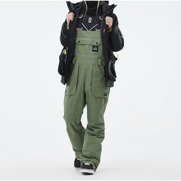 New NWT $239 Dope Snow Notorious BIB W Snowboard Pants Moss Green Small Gators - Picture 7 of 16